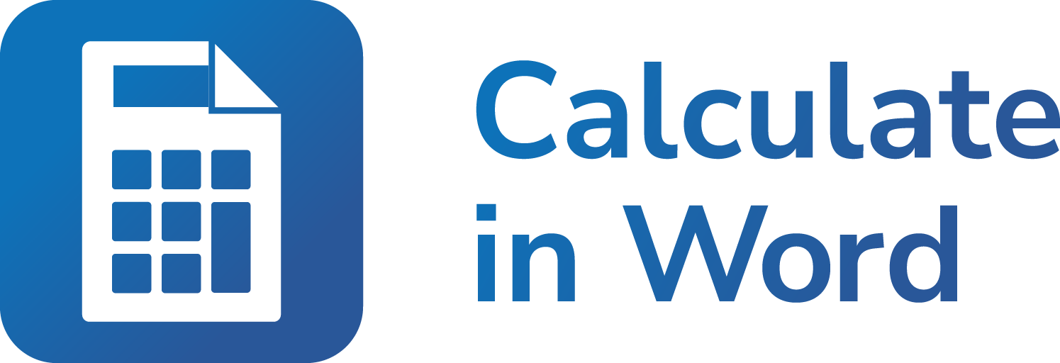 Calculate in Word - Calculations made easy